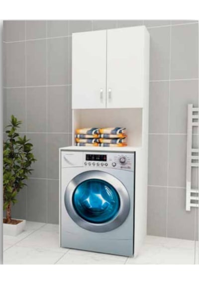 Açık Çamaşır Makinesi Dolabı Banyo Dolabı Mdf Beyaz Açık Çamaşır Makinesi Dolabı Banyo Dolabı Mdf Beyaz