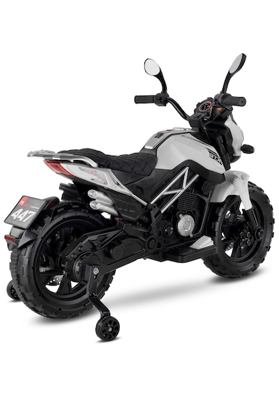 447 Motocross Akülü Motor Çocuk Motoru 12v Beyaz Beyaz