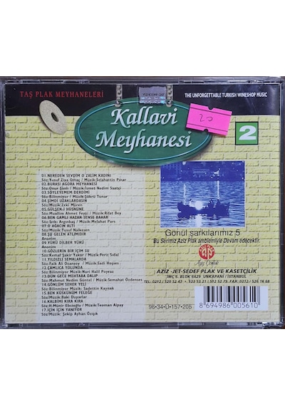 Plak Değildir Cd Dir Cd Kallavi Meyhanesi Sevilen Meyhane Şarkı