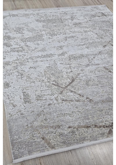 Zeugma Yumuşak Yüzey 100 Tarak Viskon Halı Zeu 3008 Gri E Gri