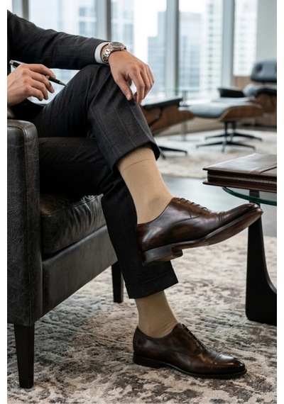 Socketta 3'lü Bej Erkek Business Bambu Dikişsiz Esnek Çift Kat Kışlık Soket Çorap - Premium Bej Socketta 3'lü Bej Erkek Business Bambu Dikişsiz Esnek Çift Kat Kışlık Soket Çorap - Premium Bej
