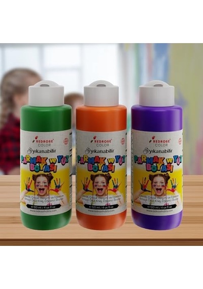 Yeşil-mor-turuncu Parmak Boyası 3&apos Lü Set 3x120ml Diğer