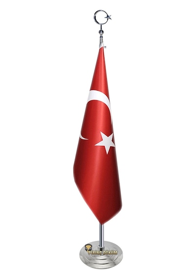 Krom Makam Bayrak Direği Ayyıldız Alemli