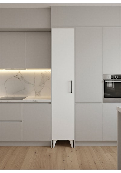 Aruat 6 Raf'lı Mutfak & Banyo Çok Amaçlı Kulanılabilen Kapaklı Dolap 30 161 Beyaz