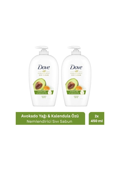 Dove Avokado Yağı Ve Kalendula Özü Sıvı Sabun 450 Ml X 2 Adet PKT.DOVE.034 Diğer