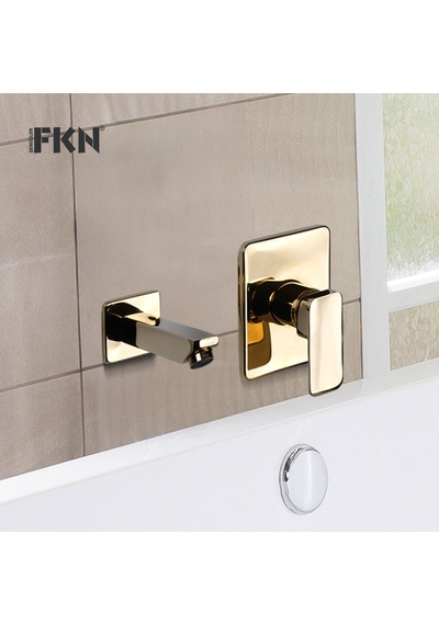 Fkn Ankastre Kare Altın Lavabo Bataryası Altın