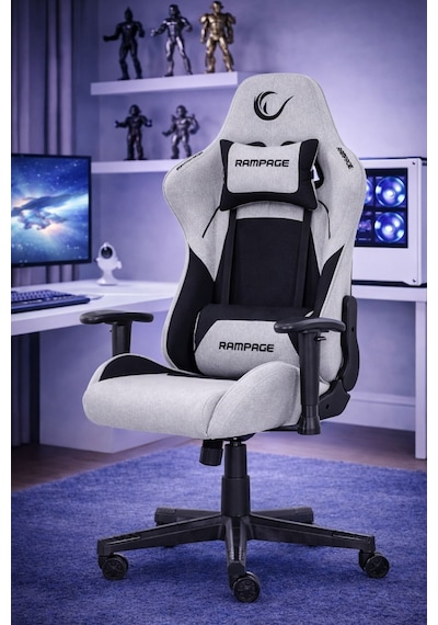 Üst Seviye Terletmez Kumaş Gri/siyah Gaming Oyuncu Koltuğu Peak Kl-r26 Gri - Siyah