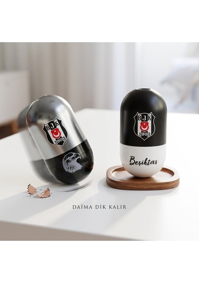 Beşiktaş Bjk 1903 Lisanslı Hacıyatmaz Kalemtıraş Silgili Dengeli Masaüstü Kalemtraş - 9071607076133
