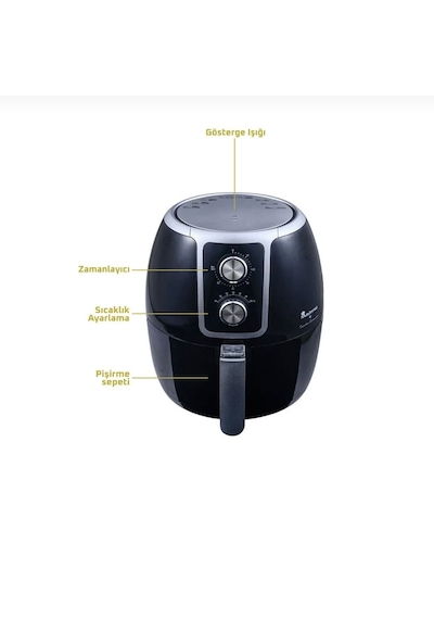 MasterPro BGMP-9177 1500 W 3.4 L Airfryer Yağsız Fritöz