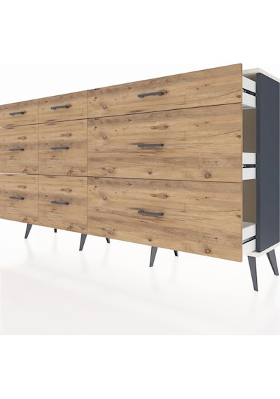 Arges Konsol 9 Çekmeceli 176x30x99 Antrasit-aytaşı/çam Aytası/atlas Çam - Antrasıt Arges Konsol 9 Çekmeceli 176x30x99 Antrasit-aytaşı/çam Aytası/atlas Çam - Antrasıt