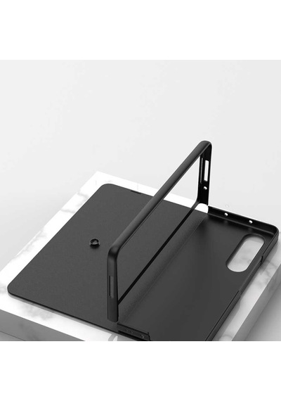 Samsung Uyumlu Galaxy Z Fold 3 Kılıf Kalem Bölmeli Droga Kılıf Siyah