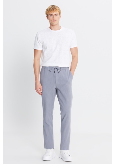 AC&Co / Altınyıldız Classics Erkek Grı Keten Slim Fit Dar Kesim Beli Bağlamalı Yan Cepli Casual Pantolon Grı AC&Co / Altınyıldız Classics Erkek Grı Keten Slim Fit Dar Kesim Beli Bağlamalı Yan Cepli Casual Pantolon Grı
