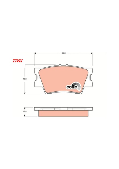 Arka Fren Balata Toyota Rav4 2.0l 1az-fe Aca30 Aca31 06-12 / 2.0l 1ad-ftv D4-d Ala40 12- Trw 0446606210/ 0446606080