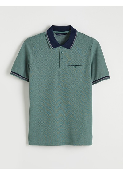 Lcwaıkıkı Classic Yeşil Polo Yaka Kısa Kollu Pile Erkek Tişört