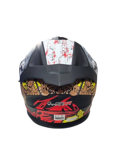 Çene Açılır Kask Ls5 Mat Siyah Beyaz Grafikli L-4592