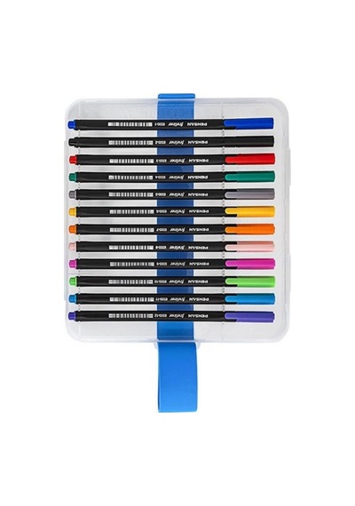 Fineliner Kalem 24 Renk Plastik Kutu 0.4mm Keçe Uçlu Kalem 1 Pake