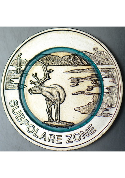 Almanya 5 Euro 2020 F Hatıra-subpolar Zone-ren Geyiği. Şeffaf Mavi Halkalı. Çil.