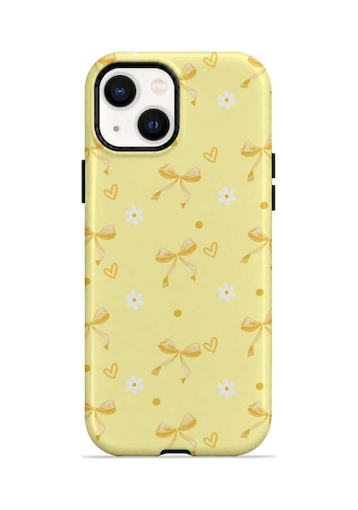 Velvoria Valestra Butter Daisy Bows Apple iPhone Uyumlu 15 Darbe Korumalı Kılıf Valestra Select - Butter Daisy Bows