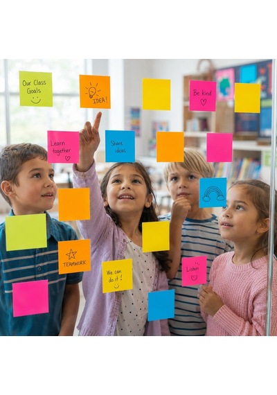 Meyveli Hayvanlı 6'li Mini Akıllı Not Kağıdı Seti 100 Sayfa Yapışkansız Post-it