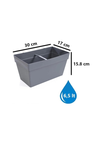 Omnipazar So-yb01a Askılı Yalı Balkon Saksı 6.5 Lt Antrasit 3 Adet