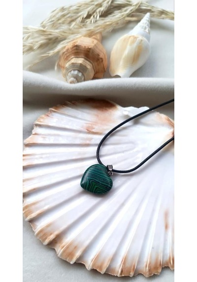 Kolye Gerdanlık Kalp Çakra Yoga Reiki Doğal Malaki Taşı Kadın