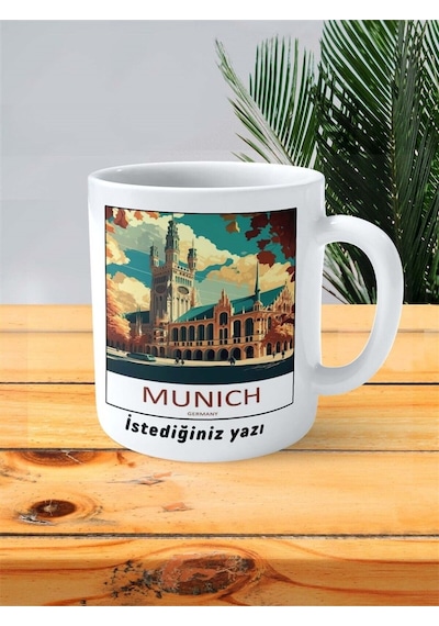 Munich Baskılı Kupa Bardak Kişiye Özel Desen Çok Renkli