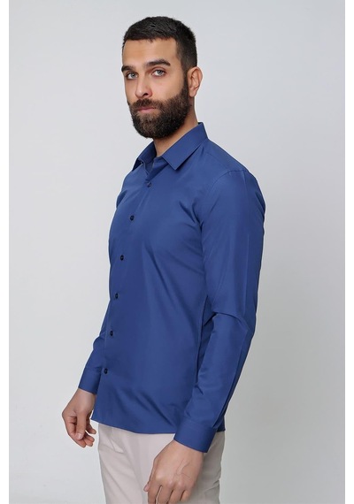 Efor Gk 636 İndigo Klasik Gömlek Indigo