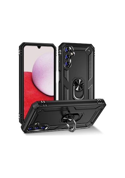 Aklow Akyoleticaret Samsung Galaxy A04s Kılıf Sofya Yüzüklü Silikon Kapak - Siyah