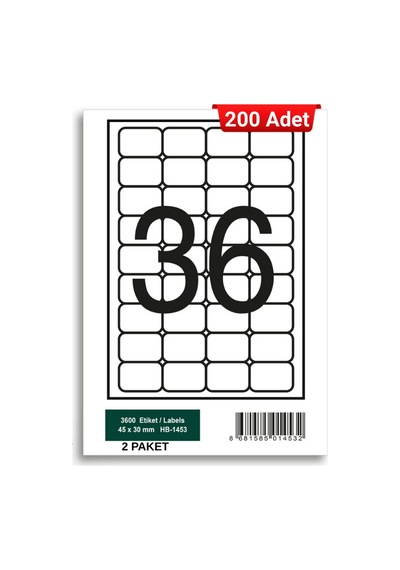Herboy Hb-1453 45 X 30 Mm A4 Laser Etiket 200 Adet