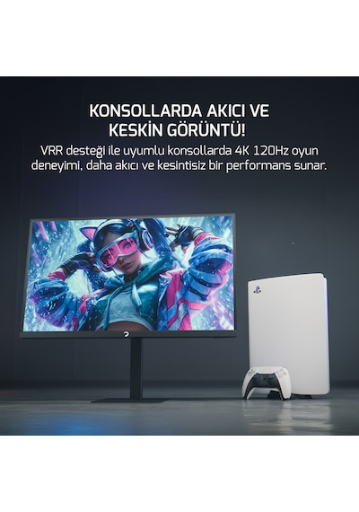 Gamepower Kaze Dual 27'' 0.5ms 4k 160hz - Fhd 320hz Fast Ips Pivot Dual Mod Gaming Monitör  Ölü Piksel Garantili