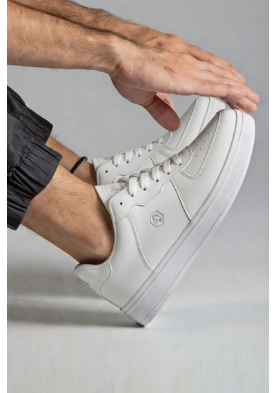 Nstil Unisex Spor Ayakkabı Rahat Yumuşak Taban Kaymaz Günlük Bağcıklı Sneaker 408 Beyaz