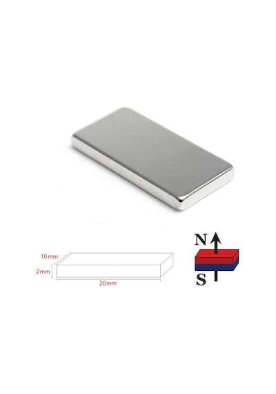 20 Adet 20Mm X 10Mm X 2Mm Köşeli Süper Güçlü Neodyum Mıknatıs
