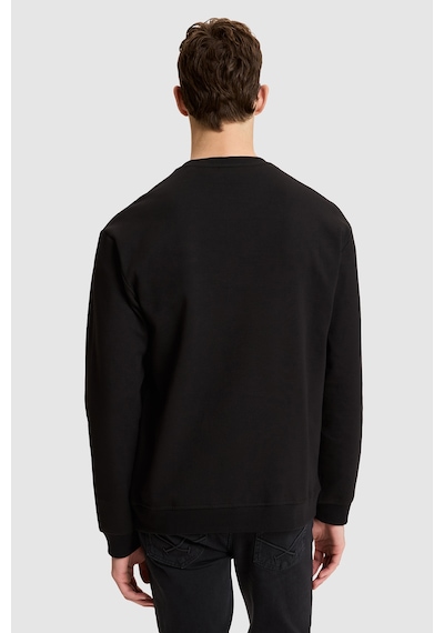 U.S. Polo Assn. Erkek Siyah Bisiklet Yaka Comfort Fit Metal Plaka Logolu Sweatshirt 50329411-vr046