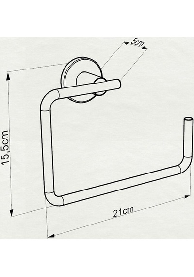 Monavit Mira 21 Cm Siyah Alüminyum Banyo Yuvarlak Havluluk A13807 Siyah