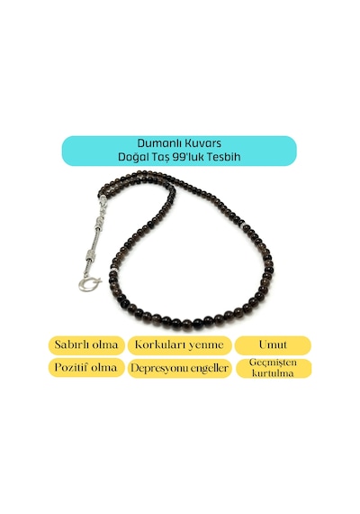 Yıldız Doğal Taş Dumanlı Kuvars 6mm 99luk Doğal Taş Tesbih