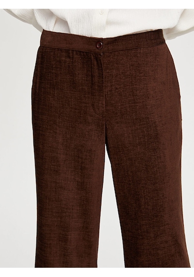Faik Sönmez Wıde Leg Fıt Şönil Pantolon W26pnt014 Uw26pnt01483 Koyu Kahve