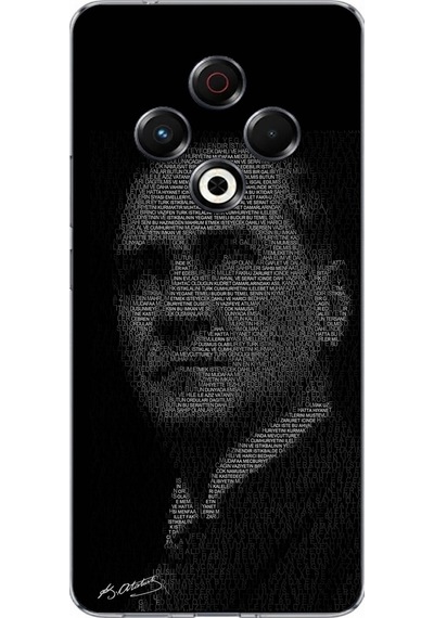Tecno Spark 30 Uyumlu Gençliğe Hitabe Yazılı Atatürk Silüeti Baskılı Silikon Kılıf Renkli