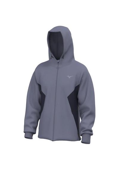 Mizuno Athletics Sweat Jacket Erkek Kapüşonlu Fermuarlı Sweatshirt Gri / Lacivert Çok Renkli