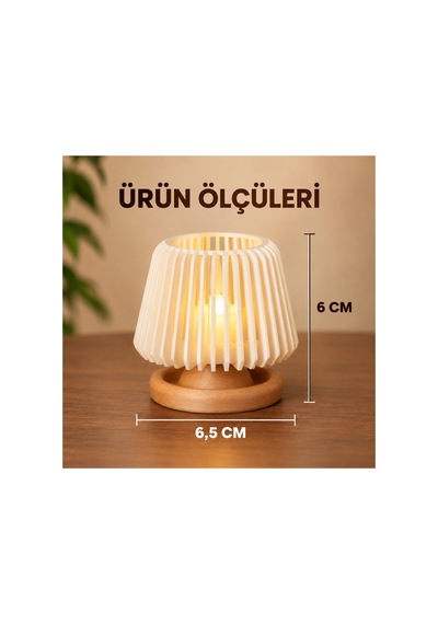 4 Lü Dekoratif Led Tealight Mumluk Seti - Masaüstü Aydınlatma - Pilli Mumlar Dahil Açık