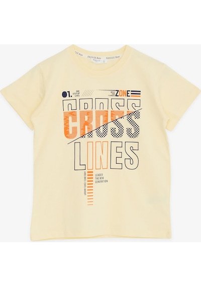 Breeze Girls & Boys Erkek Çocuk Tişört Yazı Baskılı 8-14 Yaş, Sarı-sarı Sarı
