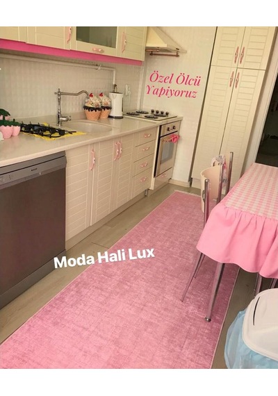 Pembe Kaymaz Taban Halı Kilim Yolluk Düz Pembe