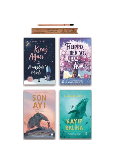 Genç Timaş Son Ayı - Kayıp Balina - Filippo Ben ve Kiraz Ağacı - Kiraz Ağacı ile Aramızdaki Mesafe Set 4 kitap