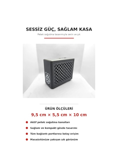 Performans, Şıklık Ve Maksimum Soğutma Nr200p Tasarımlı Raspberry Pi 4 Kasası Fan Yuvalı - Siyah