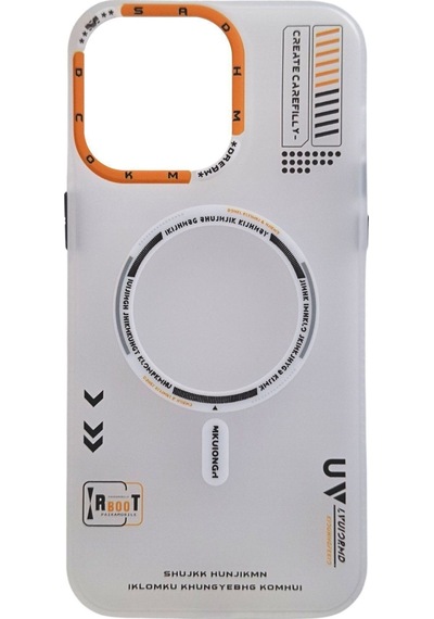Apple Uyumlu iPhone Akfa 15 Pro Vector Serisi Magsafe Premium Telefon Kılıfı Beyaz