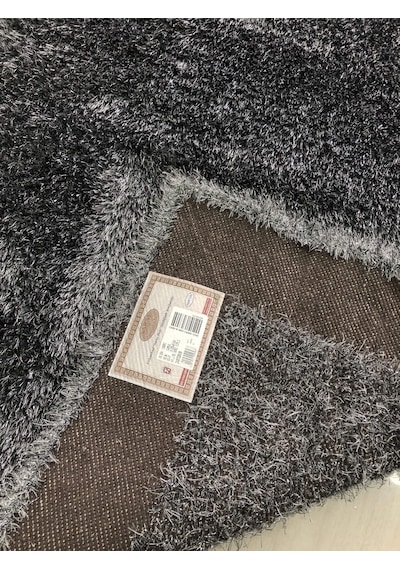 Saray Halı Simli Deri 125X180 Gri Siyah Derili Simli Halı !