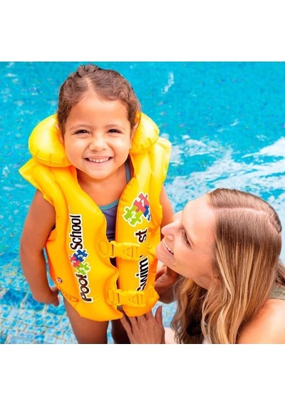 Şişme Can Yeleği Deniz Yeleği Şişme Cankurtaran Yelek Life Vest Yakalı Can Yeleği Emniyet 50x47 Cm.