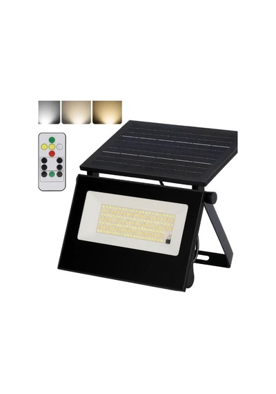 60 Watt Güneş Enerjili Led Projektör Bahçe Lambası 155 Led 3 Renk