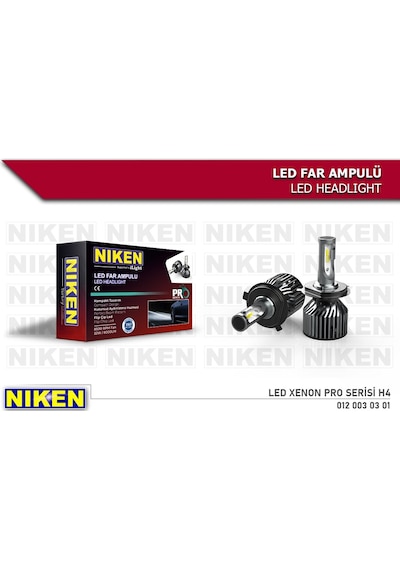 Niken H4 Led Xenon Far Ampul Yeni Nesil Pro Serisi Uzun Kısa