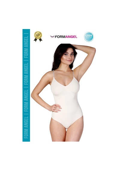 Form Angel Korse Lazer Kesim Seamless İz Göstermeyen Toparlayıcı Kaymayan Çıtçıtlı Slip Body Korse - 1 Adet Bej