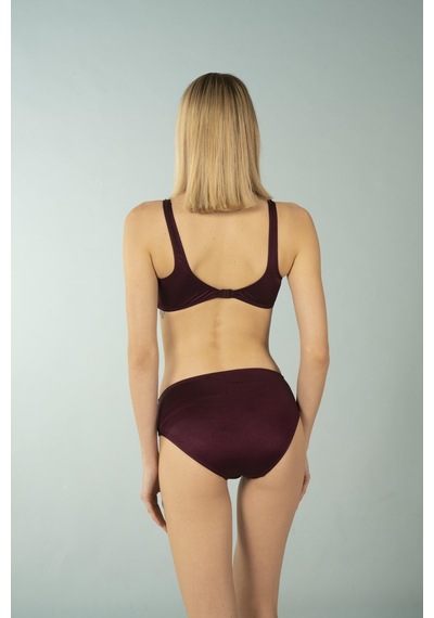 Estiva Luplu Toparlayıcı Yüksek Bel Büyük Beden Bikini Takımı - Mürdüm Çok Renkli